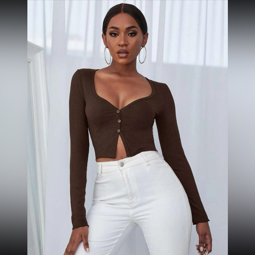 Shein long sleeve crop top